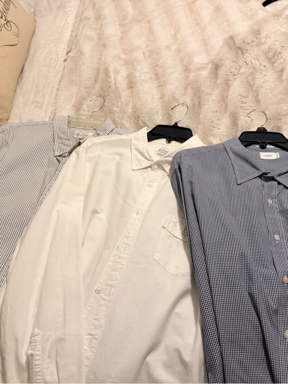 J. Crew Men's White and Blue Patterned Button-Down Shirts (3-Pack)